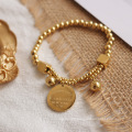Shangjie OEM Pulseras 18k bracelet coréen plaqué Gold Adjsutable Bracelet en perles de mode Bracelet en acier inoxydable